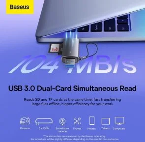 Фото: Кардрідер Baseus Lite Series Card Reader Grey (WKQX060113) № 13 | KTC