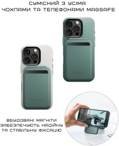 Фото: Чохол для пластикових карт Native Union for iPhone - Active Stand Magnetic Slate Green (ACT-GRN-WAL) № 14 | KTC