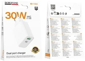 Фото: Зарядний пристрій BOROFONE BA108A Stellar QC PD 30W White (6941991125379) № 7 | KTC