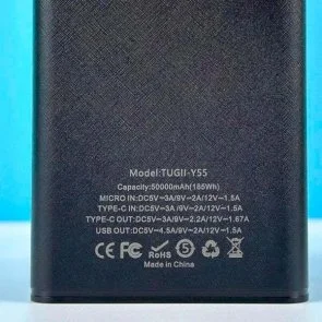 Батарея універсальна WUW TUGII Y55 50000mAh 22.5W Black