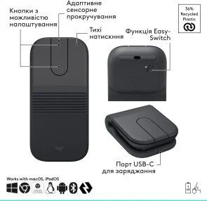 Фото: Миша Logitech Mobi Fold for Business Wireless Graphite (910-007605) № 2 | KTC