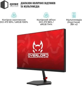Фото: Монітор QUBE Overlord G25F240S Black - 24.5" IPS / 1920×1080 / 260 Гц / AMD FreeSync, Nvidia G-Sync № 7 | KTC