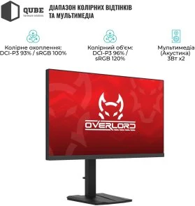 Фото: Монітор QUBE Overlord G25F300HS Black - 24.5" IPS / 1920×1080 / 300 Гц / AMD FreeSync, Nvidia G-Sync Compatible / Pivot / HAS № 7 | KTC