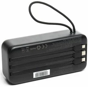 Фото: Батарея універсальна Holmer NRG-02 Cheetah 30000mAh 22.5W Black Built-in Cable № 4 | KTC
