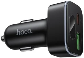 Фото: Автомобільний зарядний пристрій Hoco Z63B Barry QC3.0 PD 30W Black (6942007666244) № 4 | KTC
