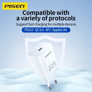 Фото: Зарядний пристрій Pisen A829 Quick PD 20W Black (A829-120167C-EU1_Black) № 4 | KTC