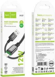 Фото: Кабель Hoco X127 Exceed 12W AM / Lightning 1m Black (6942007675598) № 7 | KTC