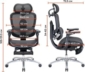 Фото: Крісло SIHOO C300 Lite V2 with footrest White (C300-LITE-V2-B102-JT) № 20 | KTC