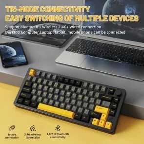 Фото: Клавіатура Attack Shark X86 Matcha Switch ENG/UKR WL/BT/USB Star Black (X86SB_AS) № 9 | KTC