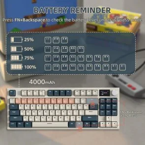 Фото: Клавіатура Attack Shark K86 Blue Whale Switch WL/BT/USB Retro Blue (K86RB_AS) № 8 | KTC