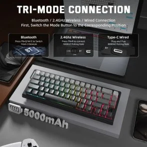 Фото: Клавіатура Attack Shark X68 Pro HE WL/BT/USB Moonlit Night (X68PROHEML_AS) № 6 | KTC