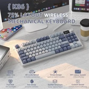 Фото: Клавіатура Attack Shark K86 Blue Whale Switch WL/BT/USB Moonlit Night (K86MN_AS) № 5 | KTC