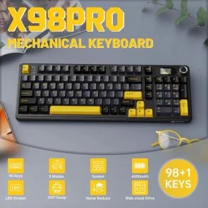 Фото: Клавіатура Attack Shark X98 Pro WL/BT/USB Star Black (X98PROSB_AS) № 4 | KTC