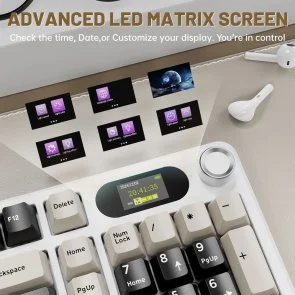 Фото: Клавіатура Attack Shark X98 Pro WL/BT/USB Cheese White (X98PROCW_AS) № 9 | KTC