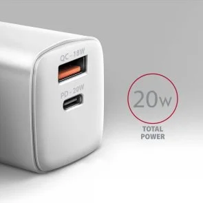 Фото: Зарядний пристрій Axagon ACU-PQ20W PD QC3.0 20W White № 3 | KTC