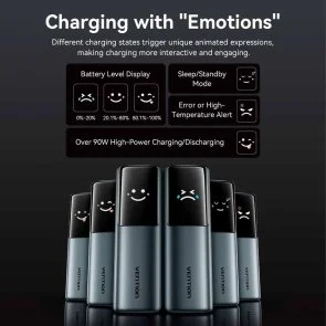 Фото: Батарея універсальна Vention FKFH0 20000mAh 165W Gray Built-in USB-C № 8 | KTC