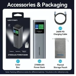 Фото: Батарея універсальна Vention FKEH0 27000mAh 140W Gray № 7 | KTC