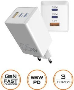 Фото: Зарядний пристрій SIGMA X-power PS65-01 GaN 65W White № 6 | KTC