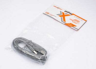 Кабель USB Maxxter AM / BM 1,8 м сірий упаковка