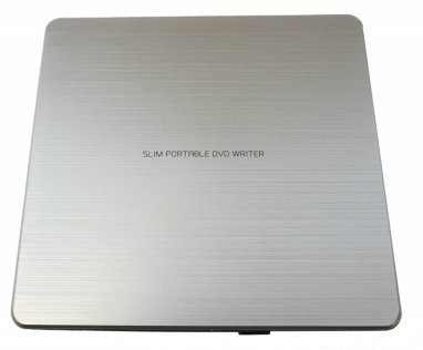 Дисковод LG GP60NS60 DVD-RW/+RW сірий (зовнішній) вигляд зверху