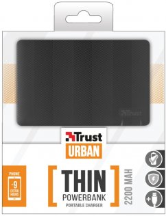 Батарея універсальна Trust Ultra-Thin Portable Charger 2200mAh чорна