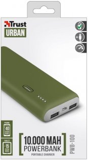 Батарея універсальна Trust PWB-100 Power Bank 10000mAh Green (22265)