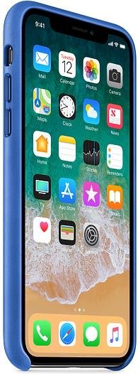 for iPhone X - Leather Case Electric Blue