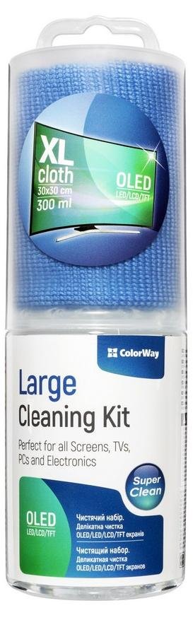 Набір ColorWay для очищення електроніки, моніторів (300мл+мікрофібра 30х30см) (CW-4130) 