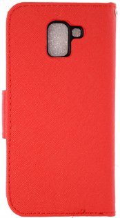 for Samsung J6 2018 - Book Cover Red