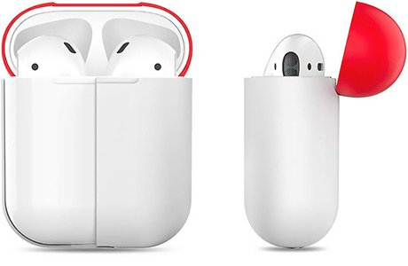 Чохол для AirPods AhaStyle Silicone Case DUO Case for AirPods White/Red