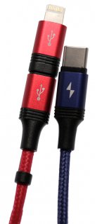Кабель JoyRoom S-M376 3in1 AM / Type-C / Micro USB / Lightning Black