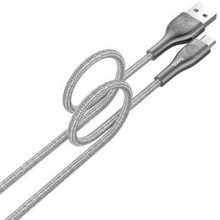 Кабель Hoco U59 Enlightenment AM / Micro USB 1m metal gray (U59 Micro metal gray)