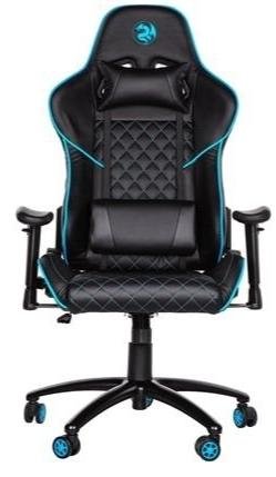 Крісло ігрове 2E GC23, Екошкіра, Al основа, Black/Blue