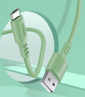 Кабель ColorWay Soft Silicone 2.4A AM / Micro USB 1m Green (CW-CBUM042-GR)