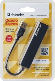 USB-хаб Defender USB 3.0 4 Port Quadro Express (83204)