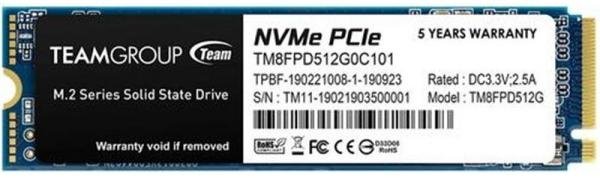 SSD-накопичувач Team MP33 Pro 2280 PCIe 3.0 x4 NVMe 512GB (TM8FPD512G0C101)