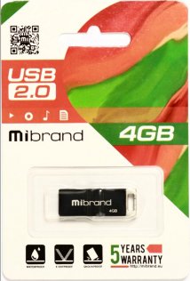 Флешка USB Mibrand Chameleon 4GB Black (MI2.0/CH4U6B)
