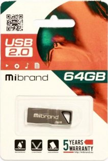 Флешка USB Mibrand Stingray 64GB Grey (MI2.0/ST64U5G)