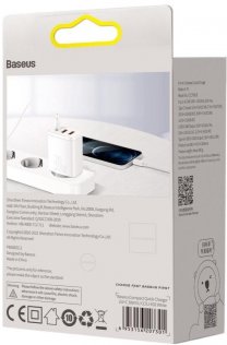 Зарядний пристрій Baseus Compact Quick Charger 30W White (CCXJ-E02)