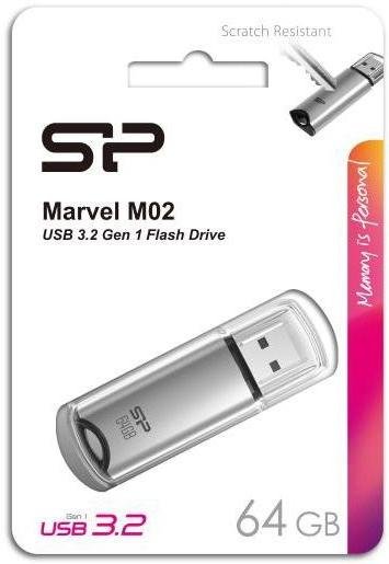 Флешка USB Silicon Power Marvel M02 Silver (SP064GBUF3M02V1S)
