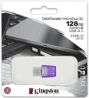 Флешка USB Kingston DataTraveler microDuo 3C 128GB (DTDUO3CG3/128GB)