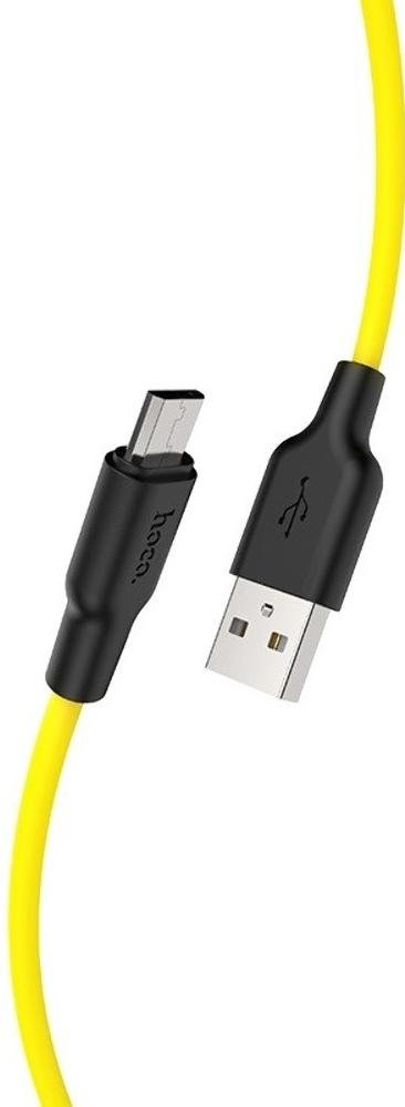 Кабель Hoco X21 Plus Silicone 2.4A AM / Micro USB 1m Black/yellow