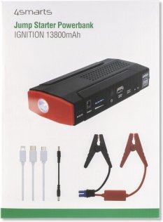 Бустер 4smarts Jump Starter Power Bank Ignition 13800mAh with Torch Black/Red