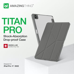 Чохол для планшета AMAZINGthing for iPad Pro 11 2022/2021/2020 - Titan Pro Drop Proof Case Grey (IPAD11TG )
