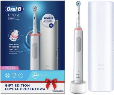 Електрична зубна щітка Braun Oral-B Pro 3 3500 Sensitive Clean White Gift Edition (D505.513.3X WT Gift Edition)
