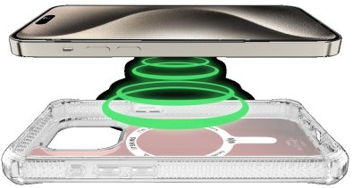 Чохол iTSkins for iPhone 15 Pro Max HYBRID R Iridescent with MagSafe pink (AP5U-HMAUM-IRPK)