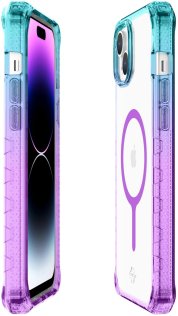 Чохол iTSkins for iPhone 15 Supreme R Prism with MagSafe Light blue and light purple (AP5N-SUPMA-LBLP)