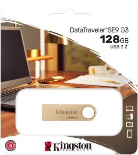Флешка USB Kingston DataTraveler SE9 G3 128GB Gold (DTSE9G3/128GB)