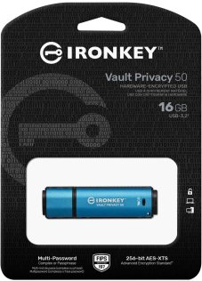 Флешка USB Kingston IronKey Vault Privacy 50 16GB Blue (IKVP50/16GB)