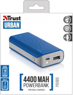 Батарея універсальна Trust Primo Power Bank 4400 mAh синя